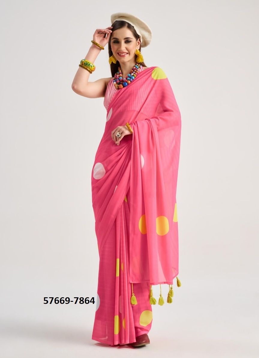POLKA POPS - Catalog # 57669 (Set of 9 Sarees) by Brand STROLLAY ®