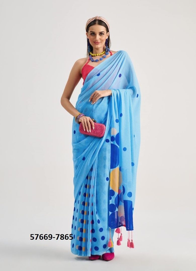 POLKA POPS - Catalog # 57669 (Set of 9 Sarees) by Brand STROLLAY ®