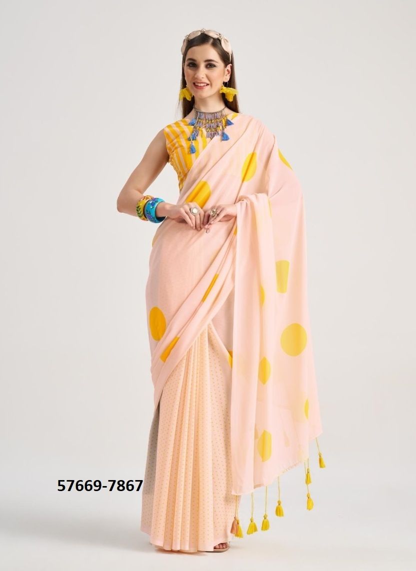 POLKA POPS - Catalog # 57669 (Set of 9 Sarees) by Brand STROLLAY ®