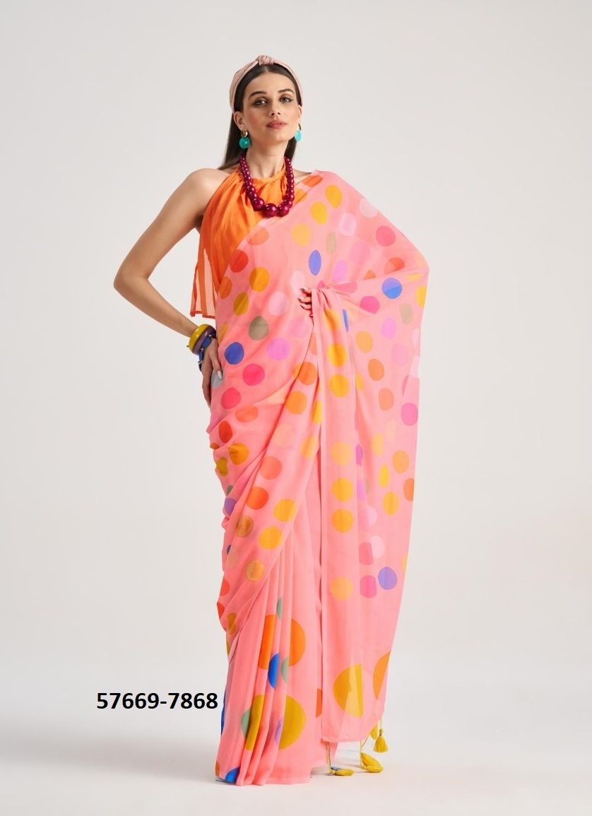 POLKA POPS - Catalog # 57669 (Set of 9 Sarees) by Brand STROLLAY ®