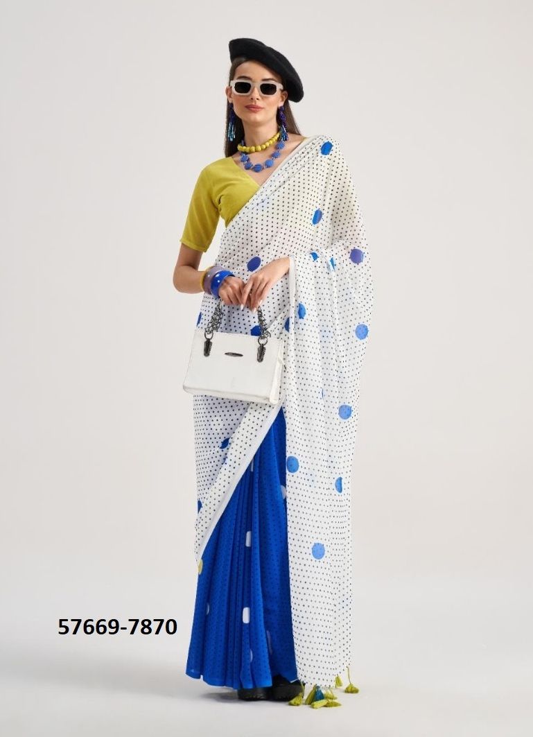 POLKA POPS - Catalog # 57669 (Set of 9 Sarees) by Brand STROLLAY ®