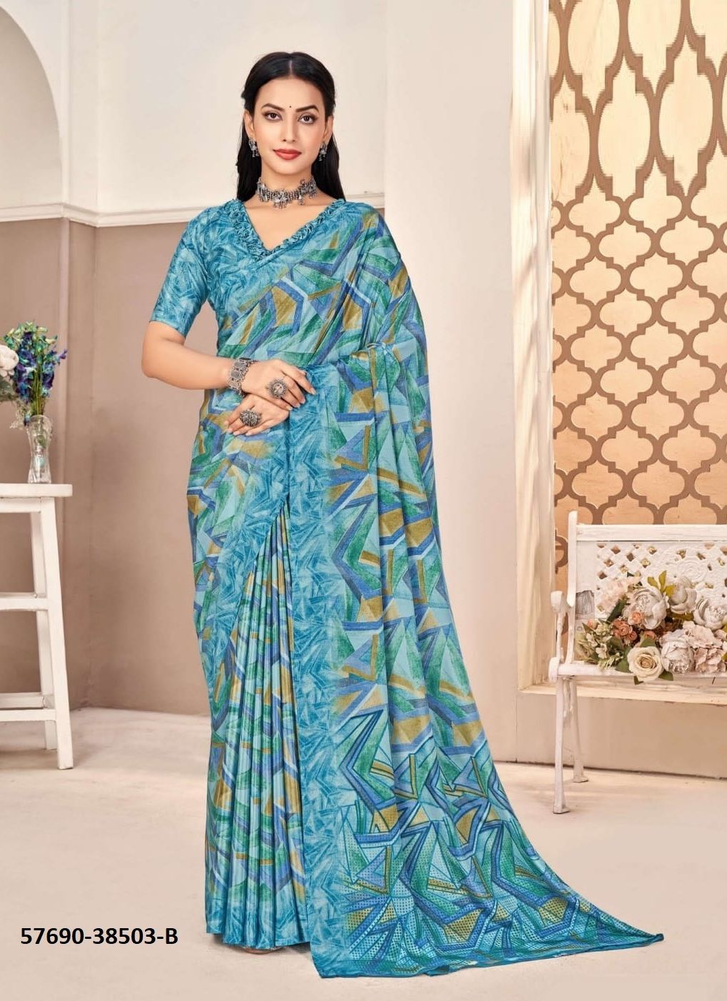 VIVANTA SILK - Catalog # 57690 (Set of 12 Sarees) by Brand RUCHI SAREES