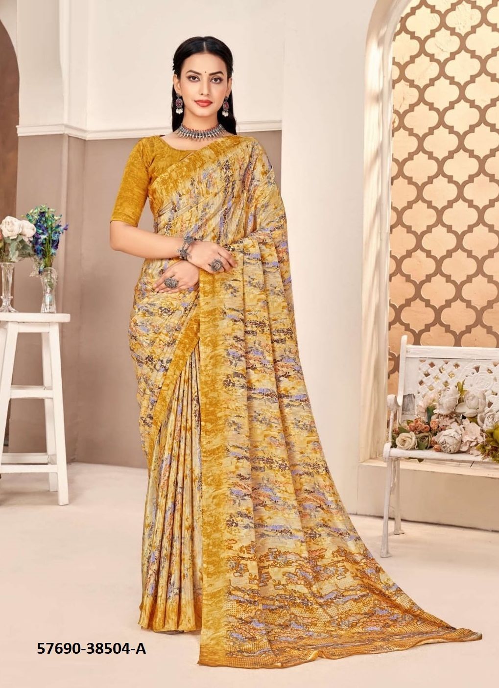 VIVANTA SILK - Catalog # 57690 (Set of 12 Sarees) by Brand RUCHI SAREES