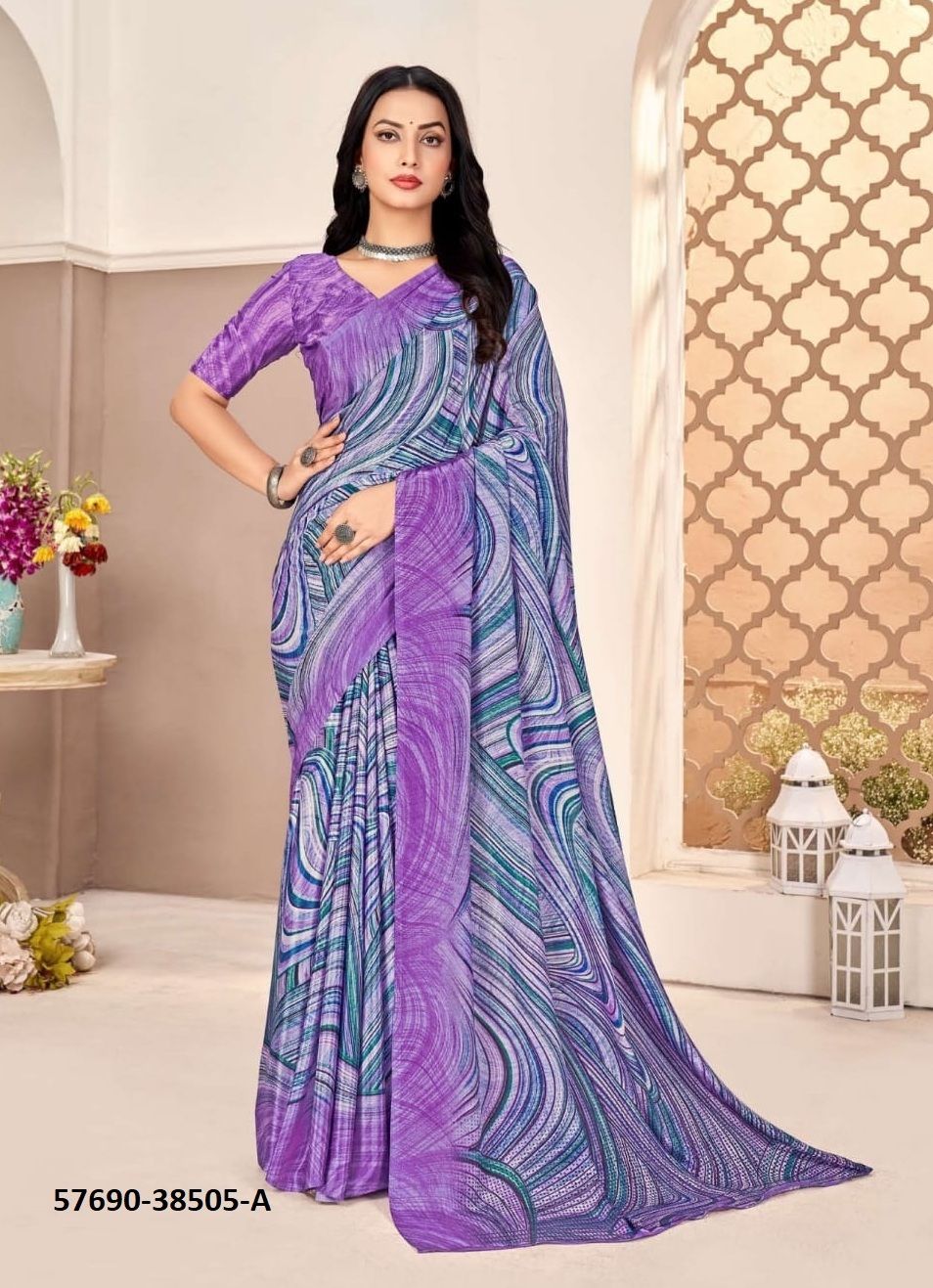 VIVANTA SILK - Catalog # 57690 (Set of 12 Sarees) by Brand RUCHI SAREES