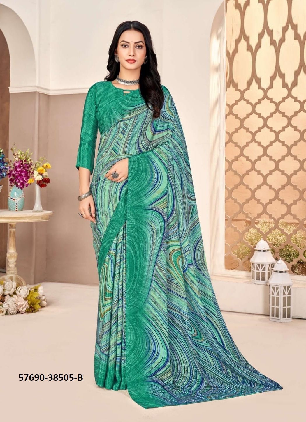 VIVANTA SILK - Catalog # 57690 (Set of 12 Sarees) by Brand RUCHI SAREES
