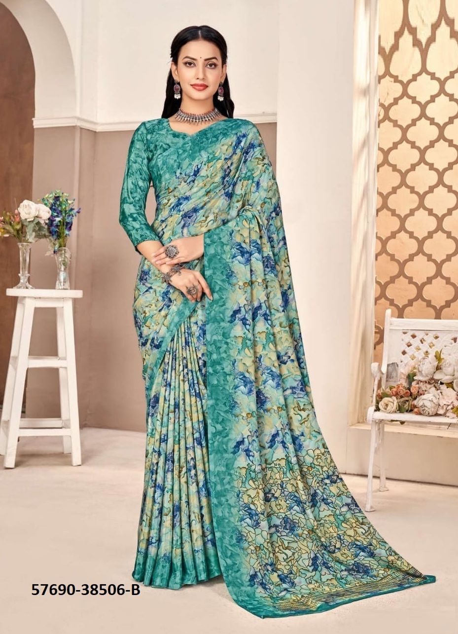 VIVANTA SILK - Catalog # 57690 (Set of 12 Sarees) by Brand RUCHI SAREES