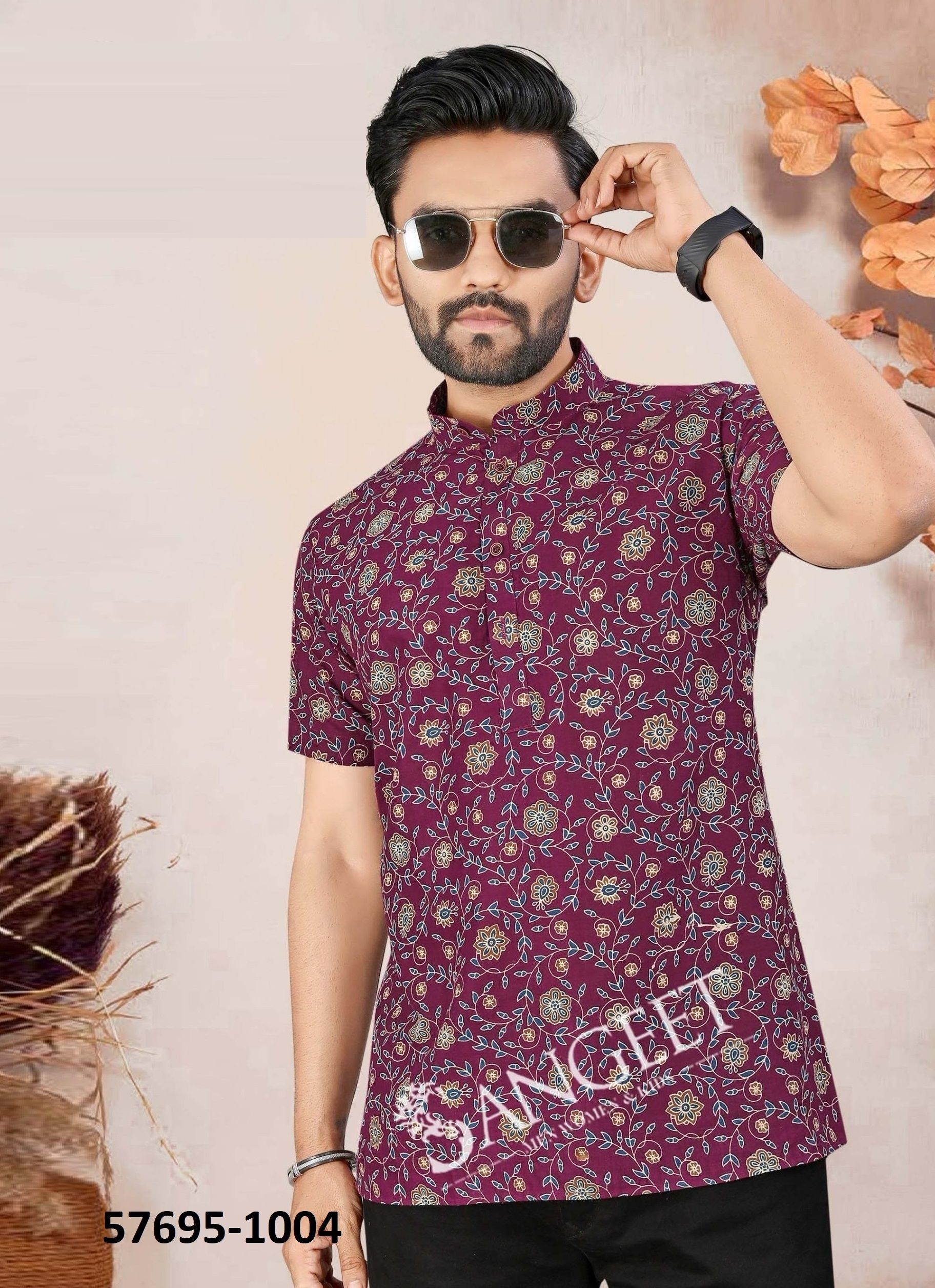 RETRO 1 - Catalog # 57695 (Set of 4 Men's Ethnic Wear) by Brand SANGEET