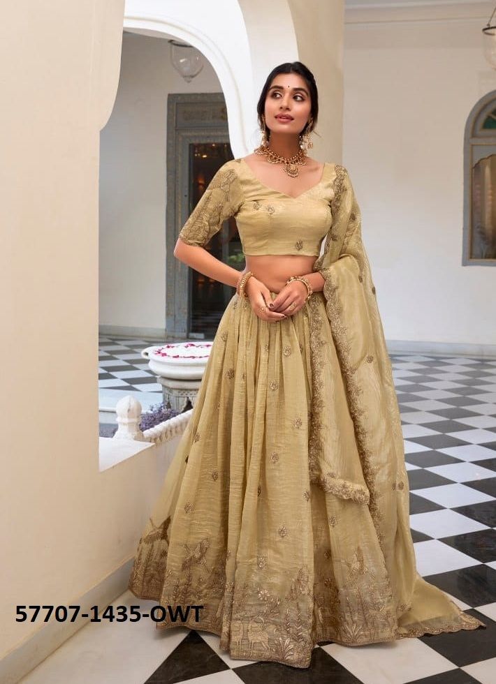 HEENAL - Catalog # 57707 (Set of 4 Semi-Stitched Lehengas) by Brand STROLLAY ®
