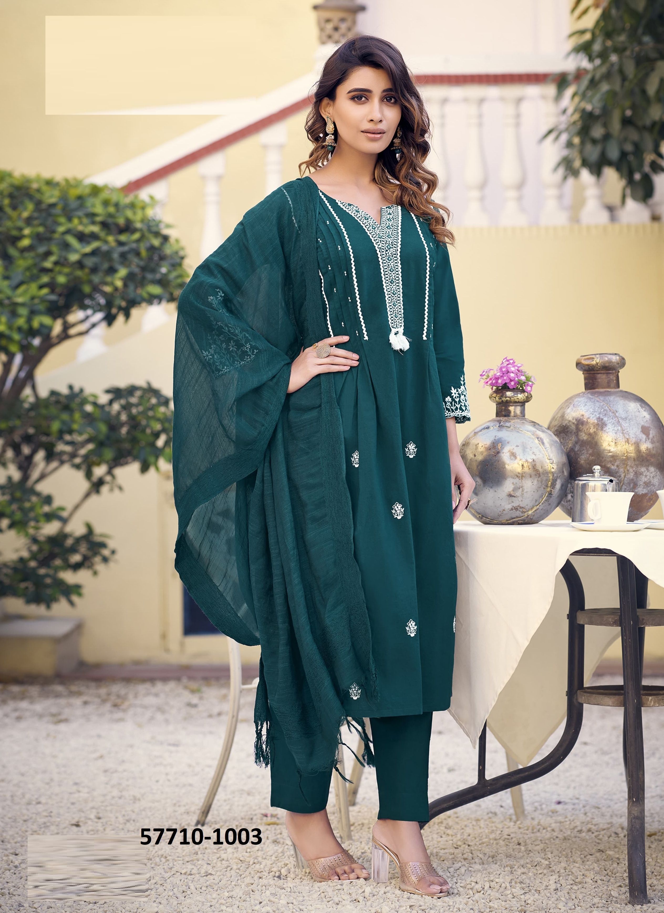 ICONIC - Catalog # 57710 (Set of 4 Readymade Salwar Suits) by Brand KARISSA