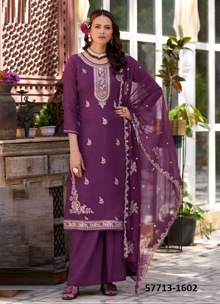 DEEVA - Catalog # 57713 (Set of 4 Semi-Stitched / Un-Stitched Suits) by Brand KALARANG
