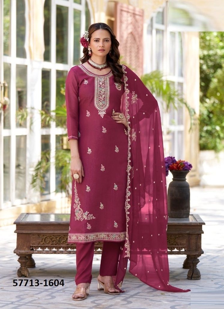 DEEVA - Catalog # 57713 (Set of 4 Semi-Stitched / Un-Stitched Suits) by Brand KALARANG