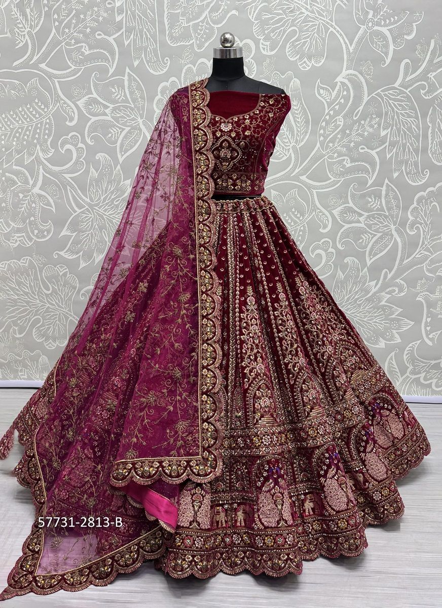 SERIES 2813-2816 - Catalog # 57731 (Set of 11 Semi-Stitched Lehengas) by Brand STROLLAY ®
