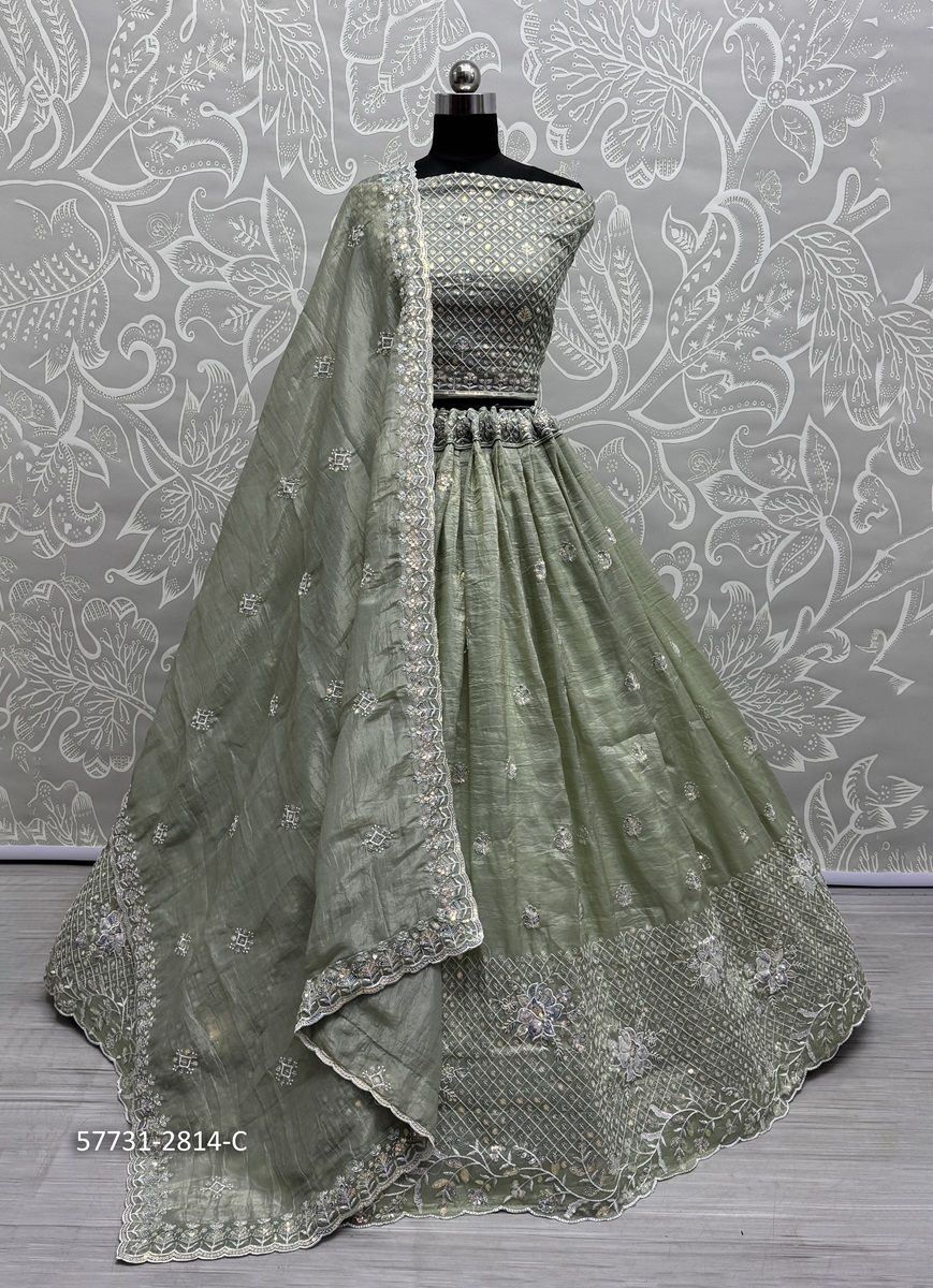 SERIES 2813-2816 - Catalog # 57731 (Set of 11 Semi-Stitched Lehengas) by Brand STROLLAY ®