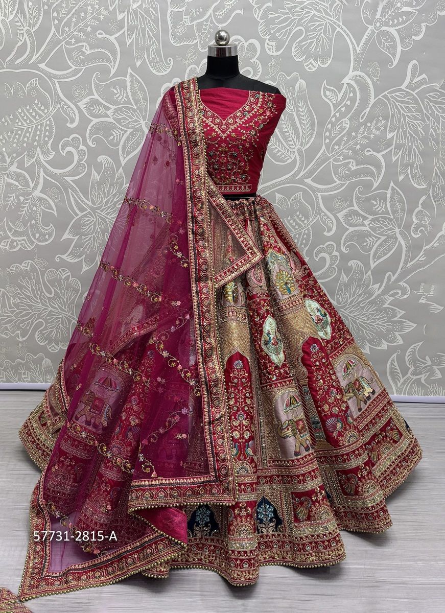 SERIES 2813-2816 - Catalog # 57731 (Set of 11 Semi-Stitched Lehengas) by Brand STROLLAY ®