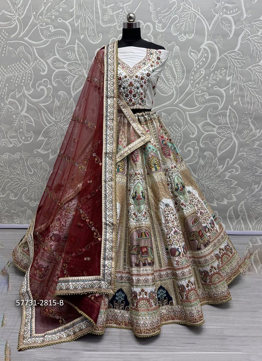 SERIES 2813-2816 - Catalog # 57731 (Set of 11 Semi-Stitched Lehengas) by Brand STROLLAY ®