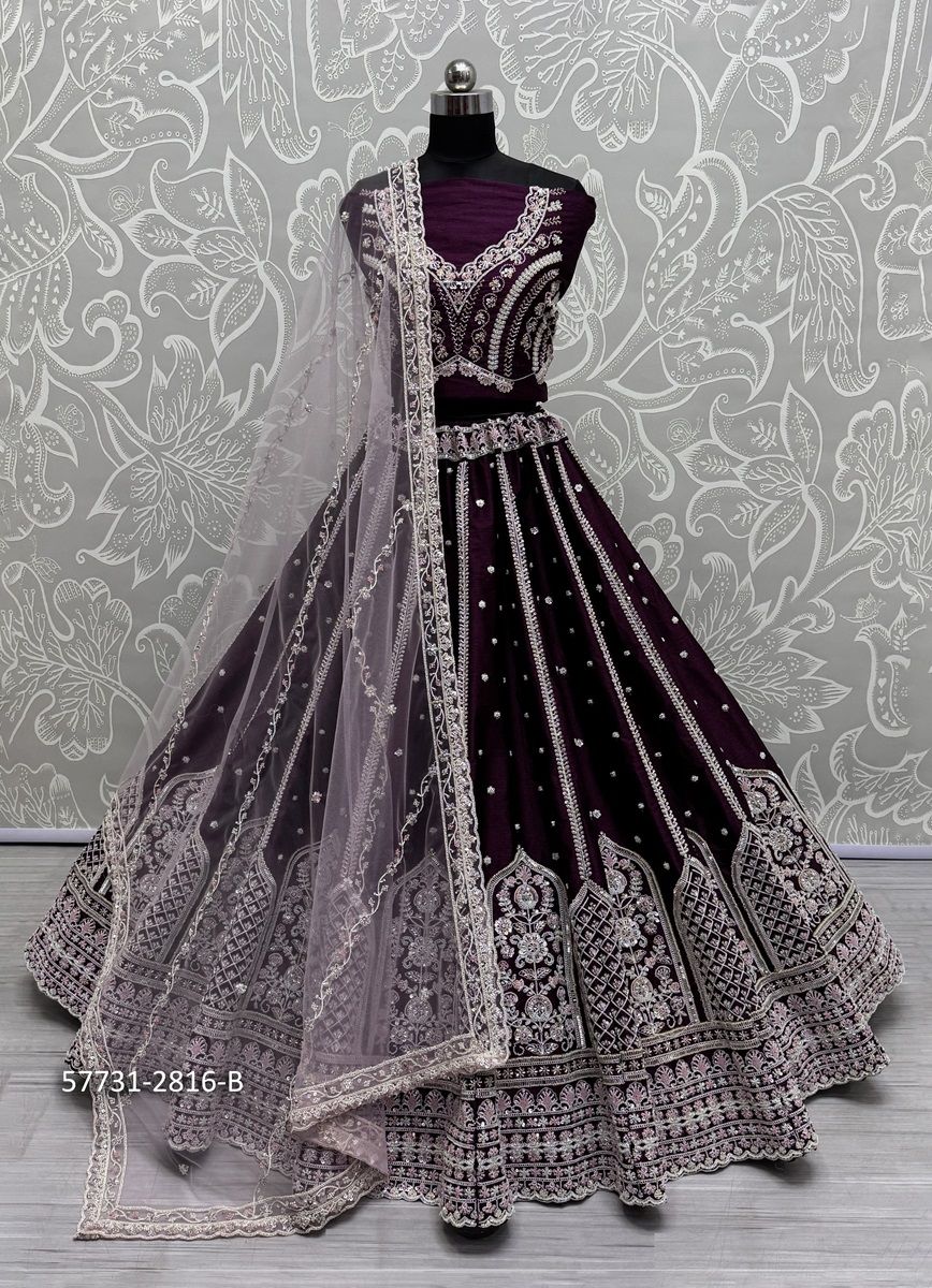 SERIES 2813-2816 - Catalog # 57731 (Set of 11 Semi-Stitched Lehengas) by Brand STROLLAY ®