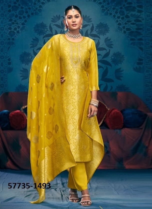 MILONEE - Catalog # 57735 (Set of 4 Semi-Stitched / Un-Stitched Suits) by Brand FOUR DOTS