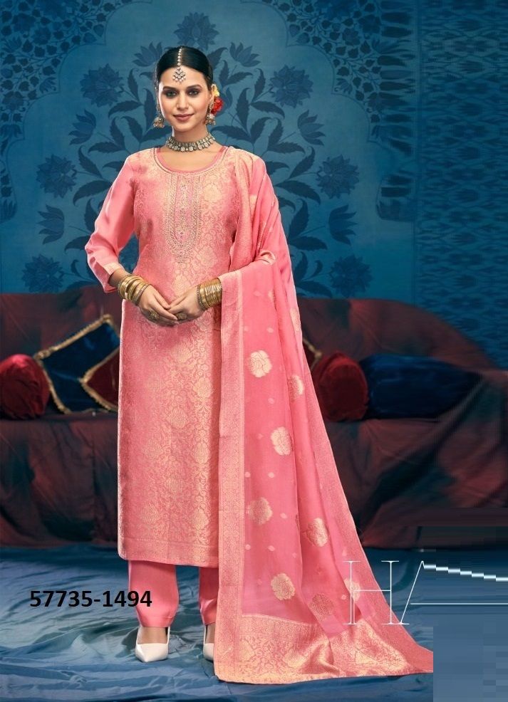 MILONEE - Catalog # 57735 (Set of 4 Semi-Stitched / Un-Stitched Suits) by Brand FOUR DOTS