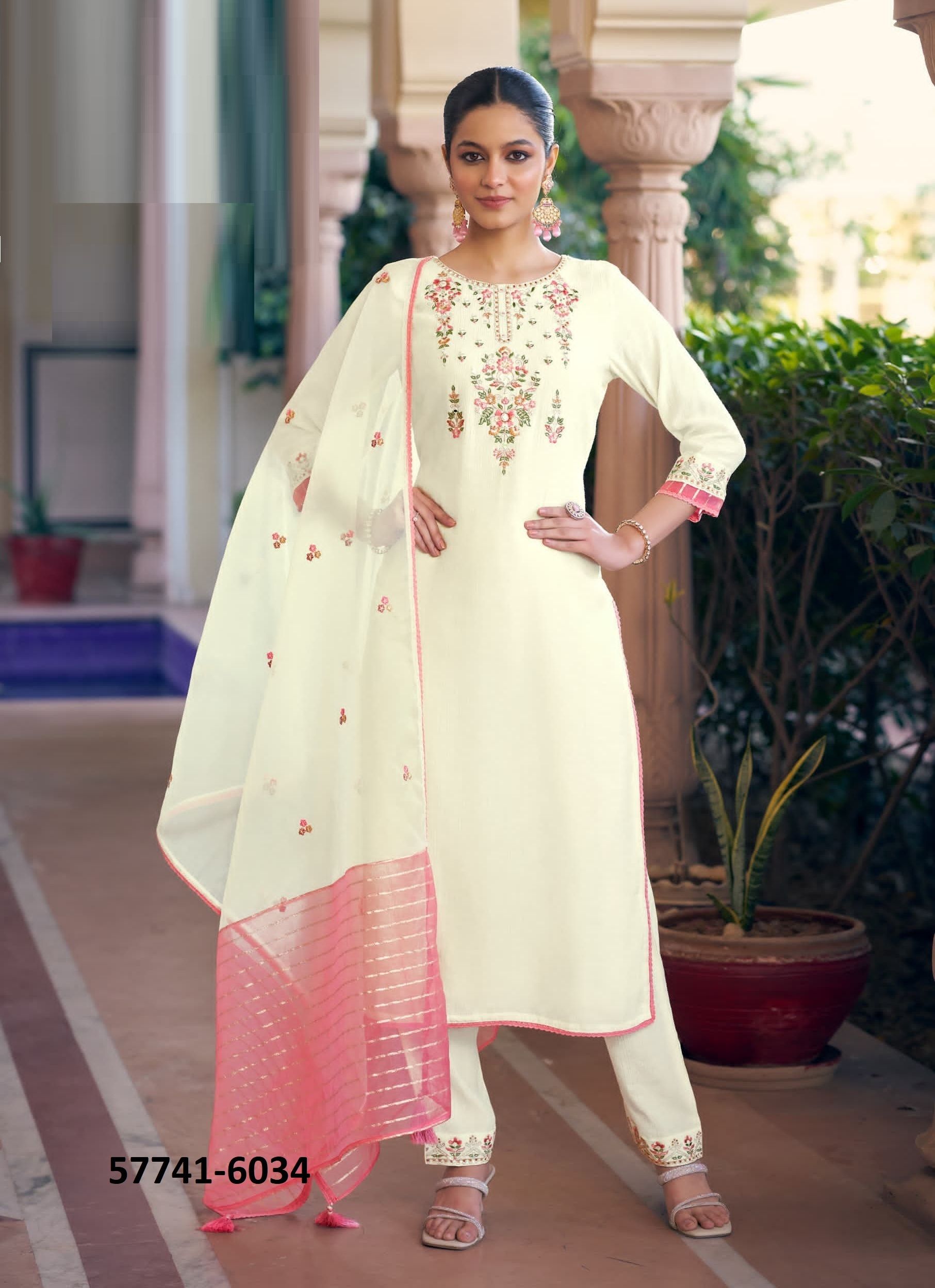 SANGEET - Catalog # 57741 (Set of 4 Readymade Salwar Suits) by Brand RANGOON