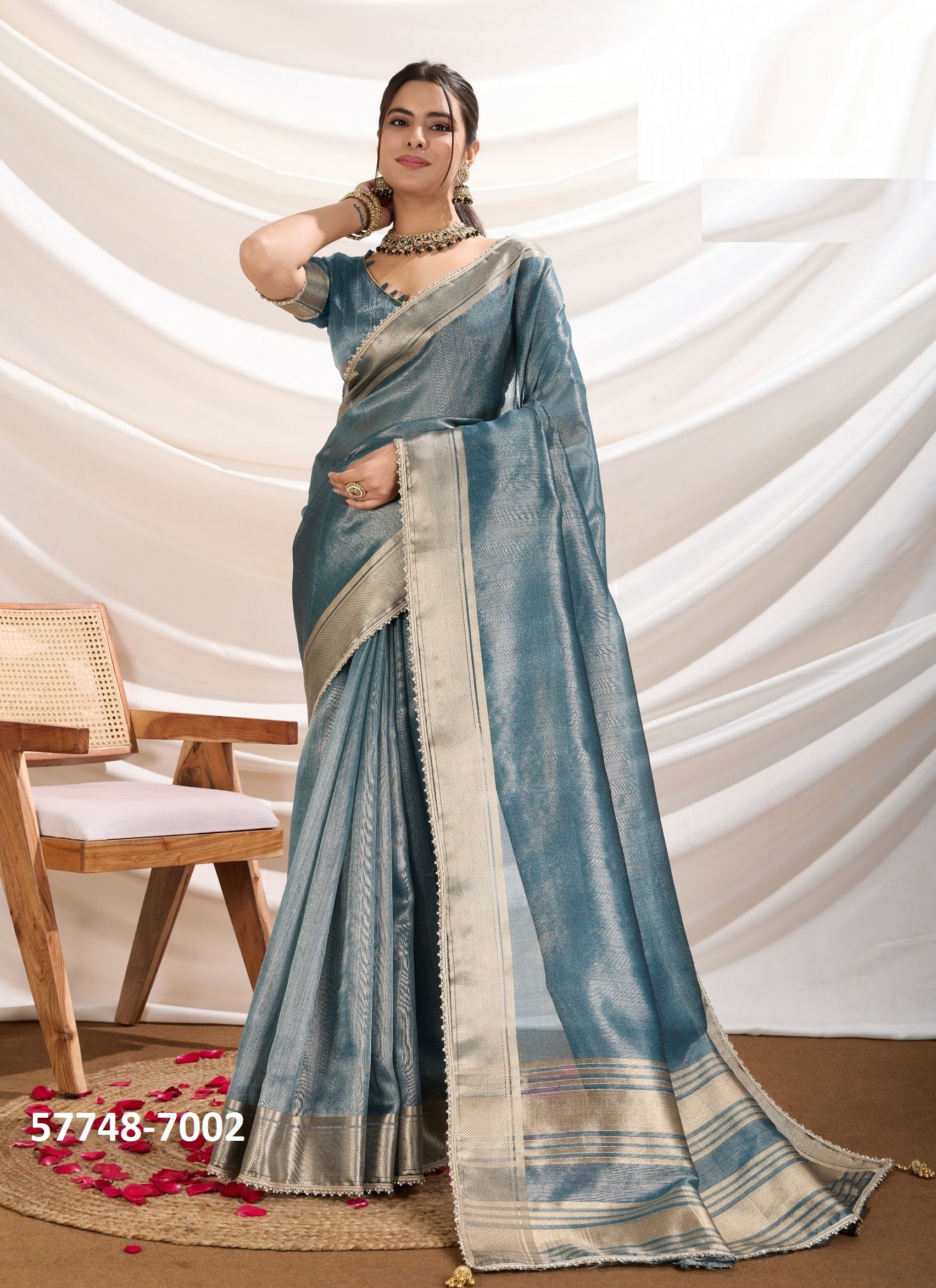 ZIVAYA - Catalog # 57748 (Set of 6 Sarees) by Brand S-ETHNIC LIFESTYLE