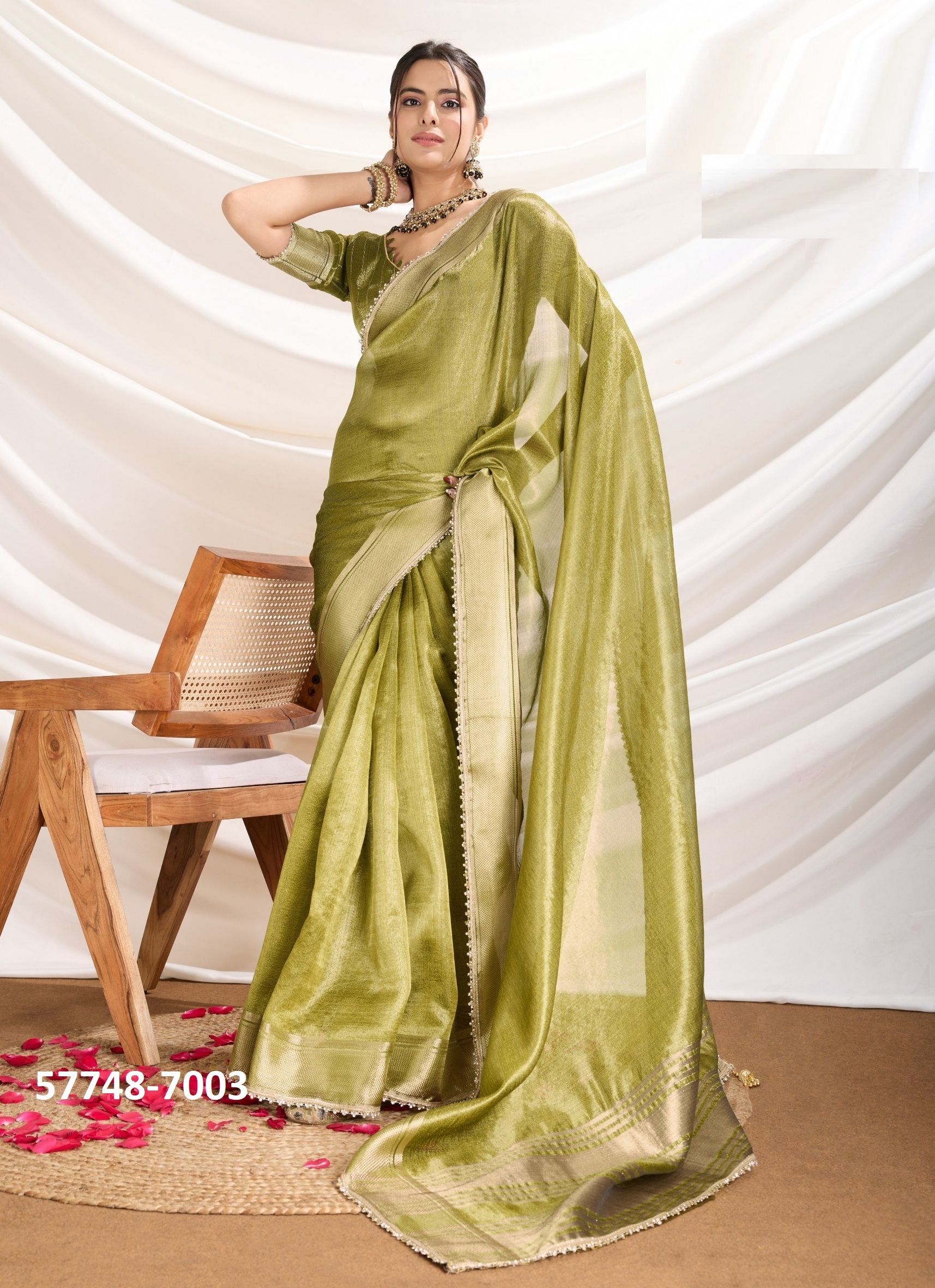 ZIVAYA - Catalog # 57748 (Set of 6 Sarees) by Brand S-ETHNIC LIFESTYLE