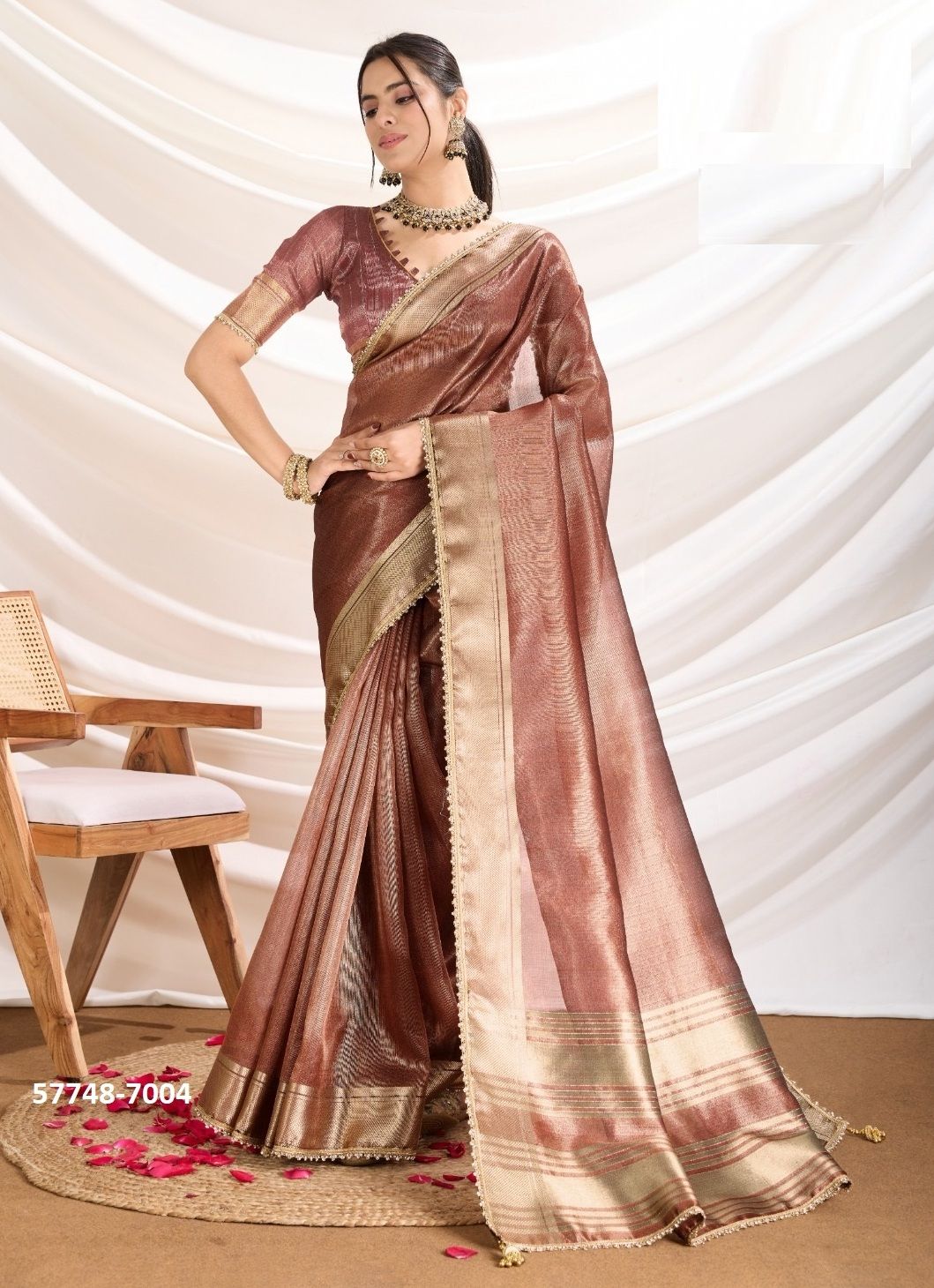 ZIVAYA - Catalog # 57748 (Set of 6 Sarees) by Brand S-ETHNIC LIFESTYLE
