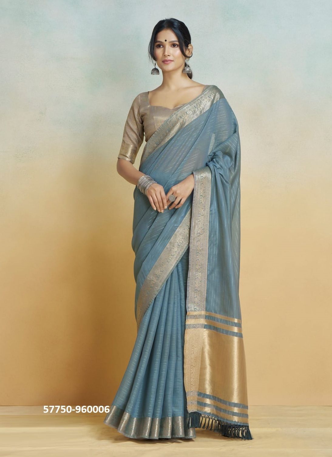 SHINE SILK - Catalog # 57750 (Set of 6 Sarees) by Brand STROLLAY ®