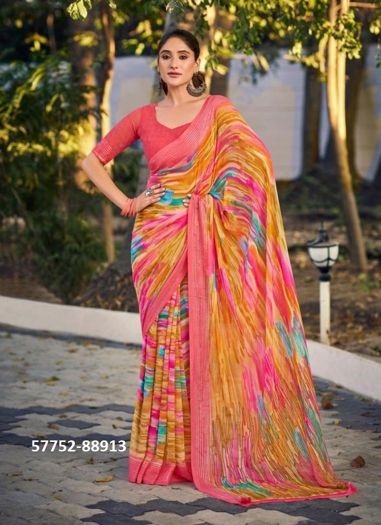 FALGUNI 3 - Catalog # 57752 (Set of 6 Sarees) by Brand VIPUL FASHIONS