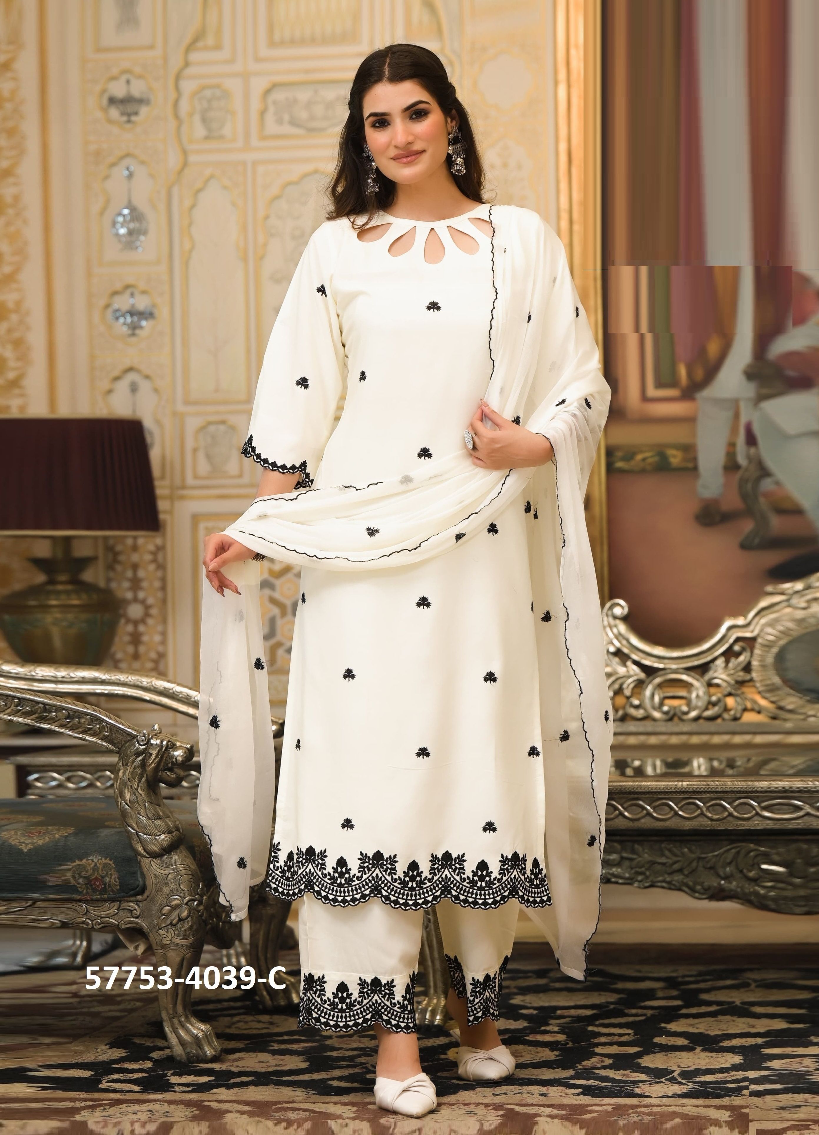 RASHKA - Catalog # 57753 (Set of 4 SIZE-SETS [Readymade Salwar Suits]) by Brand AFSANA