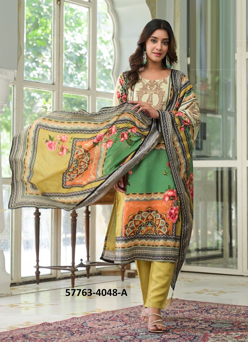 ESHMIRA - Catalog # 57763 (Set of 4 SIZE-SETS [Readymade Salwar Suits]) by Brand AFSANA