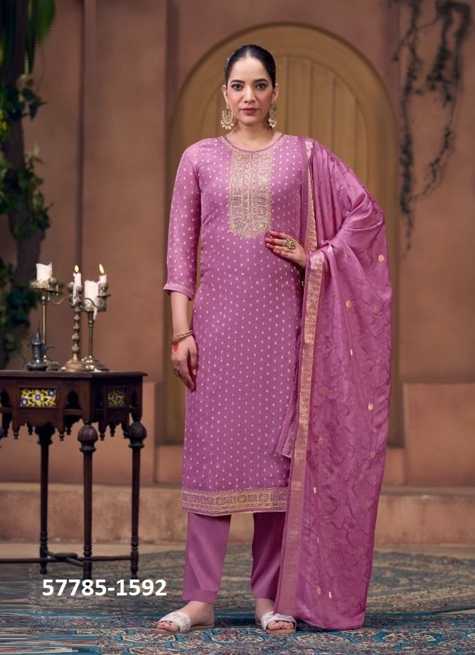 AMRAPALI 2 - Catalog # 57785 (Set of 4 Semi-Stitched / Un-Stitched Suits) by Brand FOUR DOTS