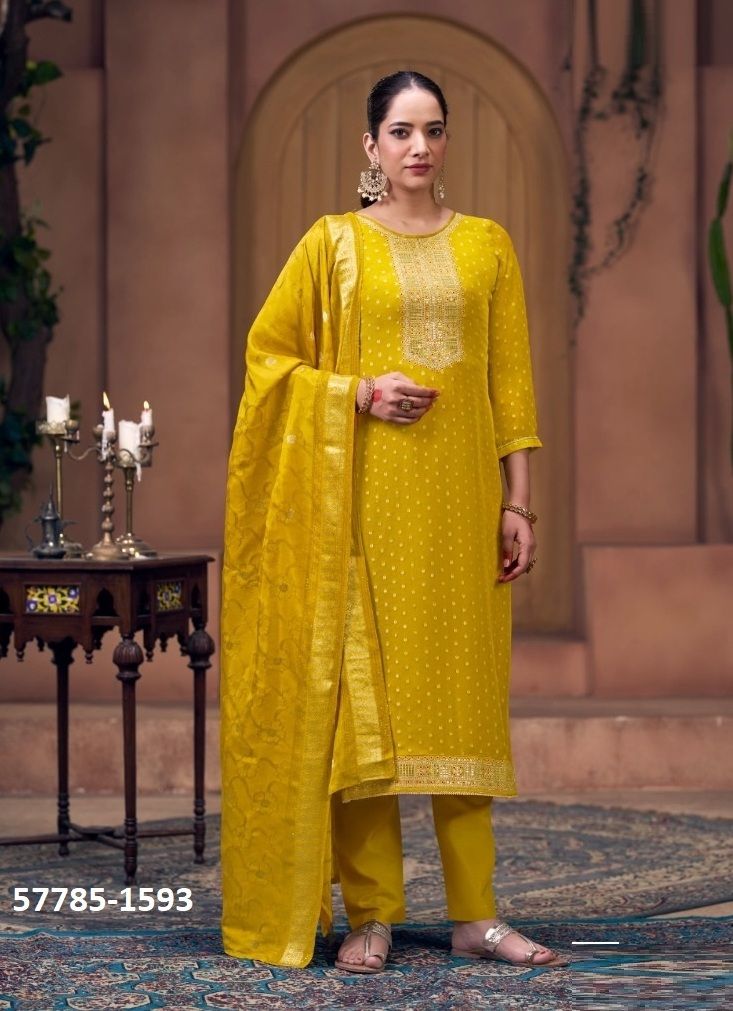 AMRAPALI 2 - Catalog # 57785 (Set of 4 Semi-Stitched / Un-Stitched Suits) by Brand FOUR DOTS