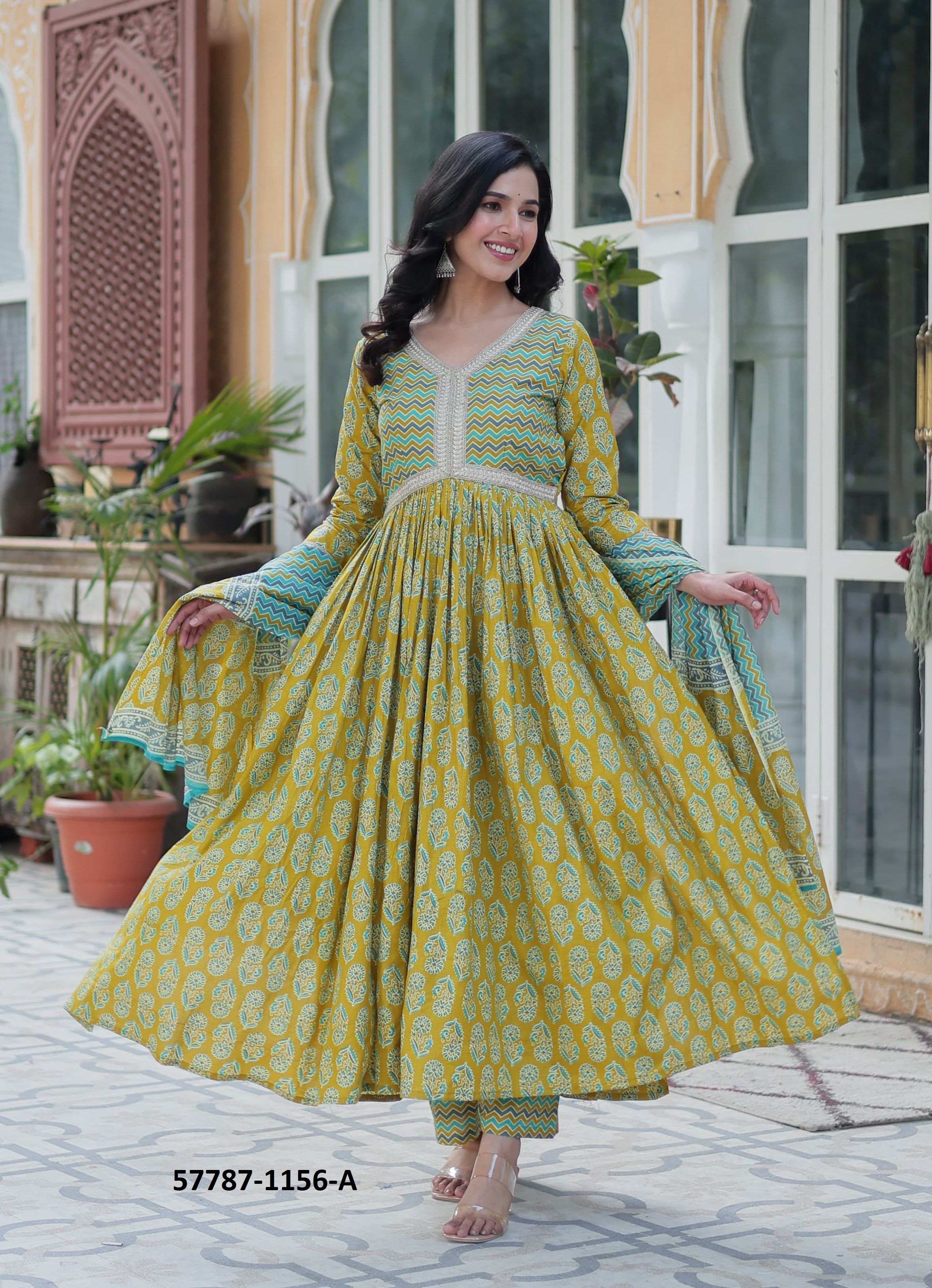 COTTON SUMMER ANARKALIS - Catalog # 57787 (Set of 2 Readymade Salwar Suits) by Brand STROLLAY ® COTTON SUMMER ANARKALIS - Catalog # 57787 (Set of 2 Readymade Salwar Suits) by Brand STROLLAY ®