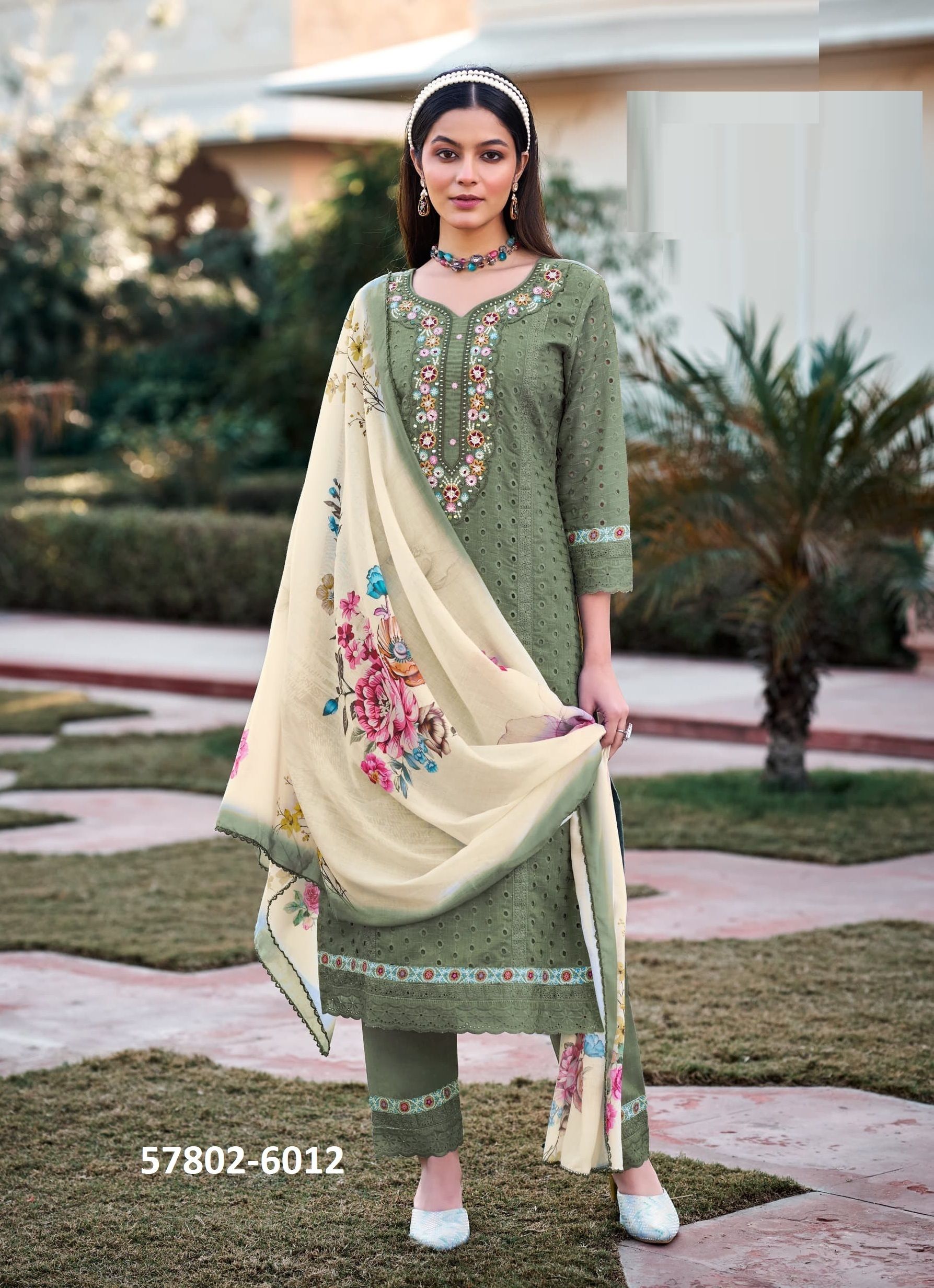 BRINDA - Catalog # 57802 (Set of 6 Readymade Salwar Suits) by Brand RANGOON