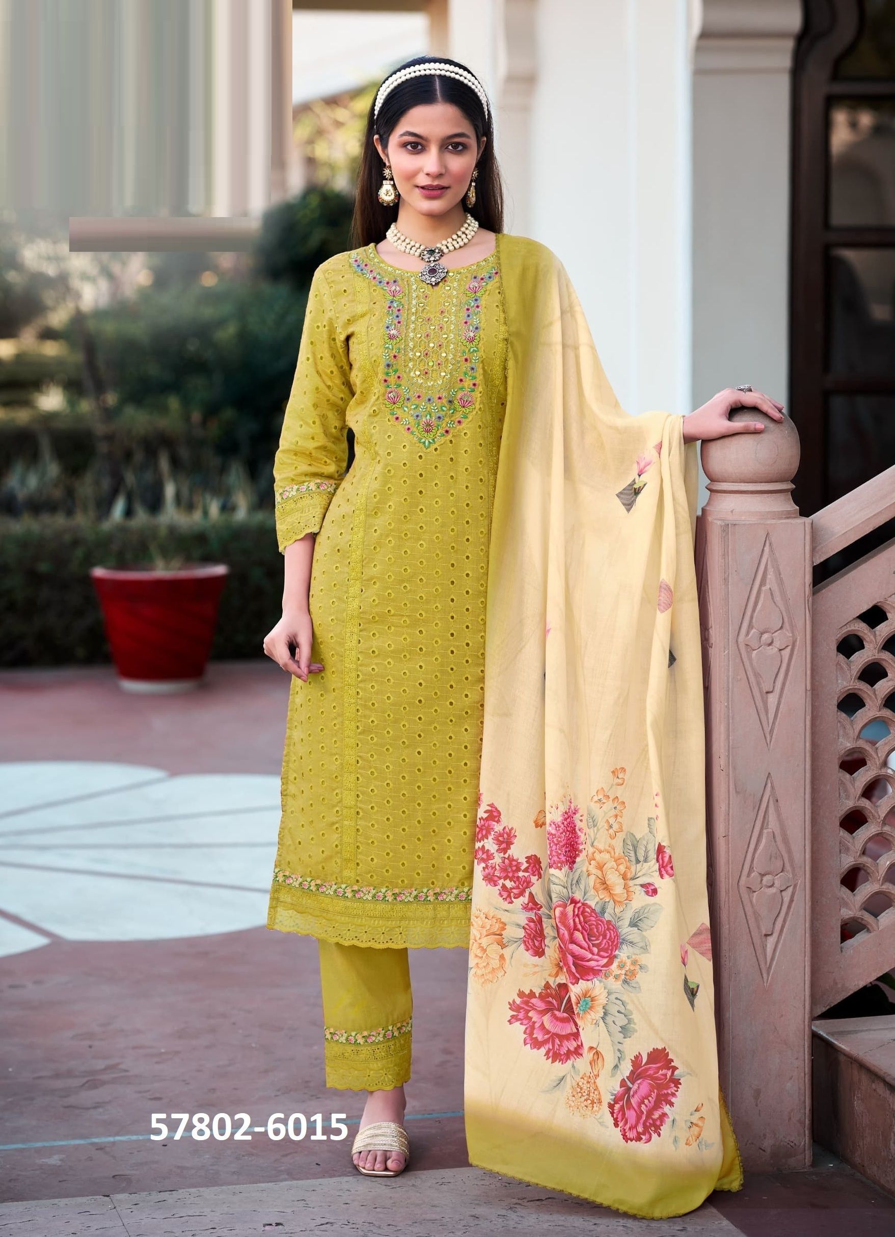 BRINDA - Catalog # 57802 (Set of 6 Readymade Salwar Suits) by Brand RANGOON