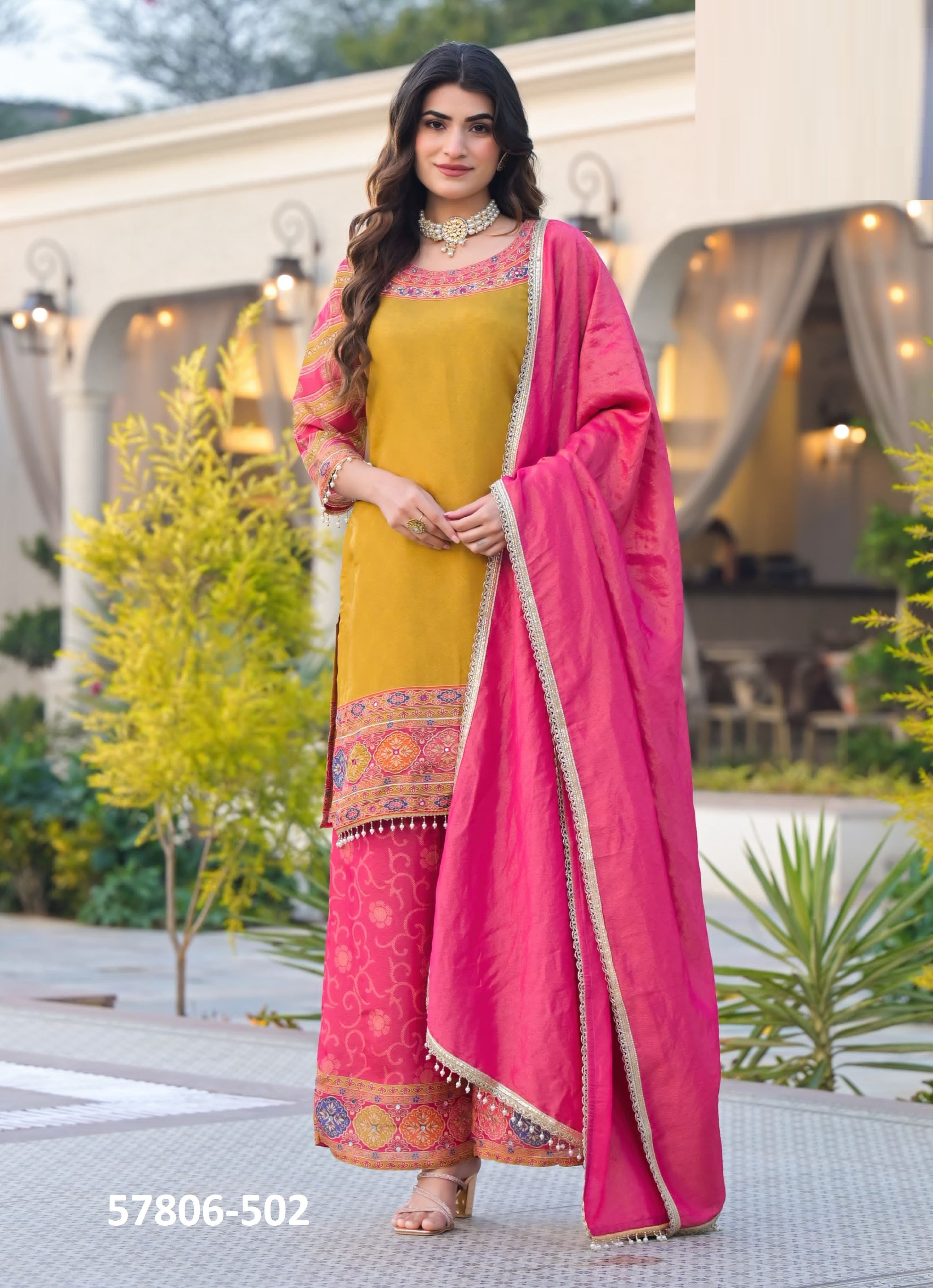 KARISHMA - Catalog # 57806 (Set of 4 SIZE-SETS [Readymade Salwar Suits]) by Brand AFSANA