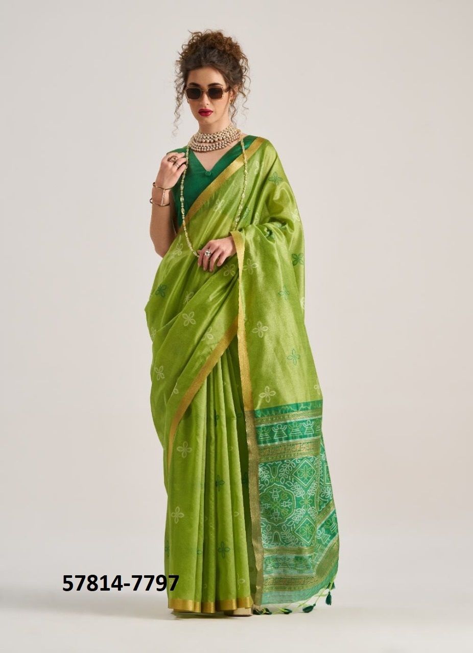 BANDHEJ PATOLA SILK - Catalog # 57814 (Set of 7 Sarees) by Brand STROLLAY ® BANDHEJ PATOLA SILK - Catalog # 57814 (Set of 7 Sarees) by Brand STROLLAY ®