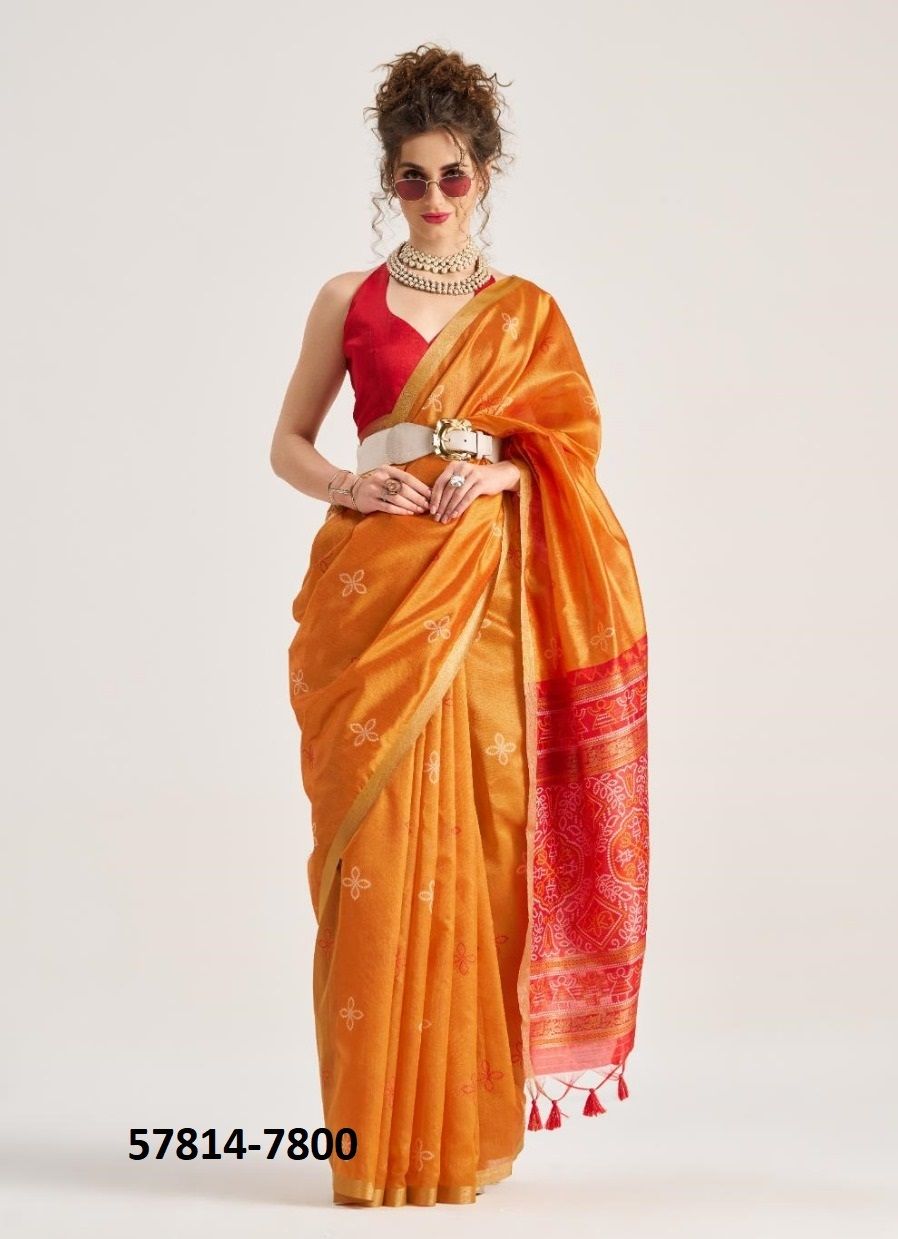 BANDHEJ PATOLA SILK - Catalog # 57814 (Set of 7 Sarees) by Brand STROLLAY ® BANDHEJ PATOLA SILK - Catalog # 57814 (Set of 7 Sarees) by Brand STROLLAY ®