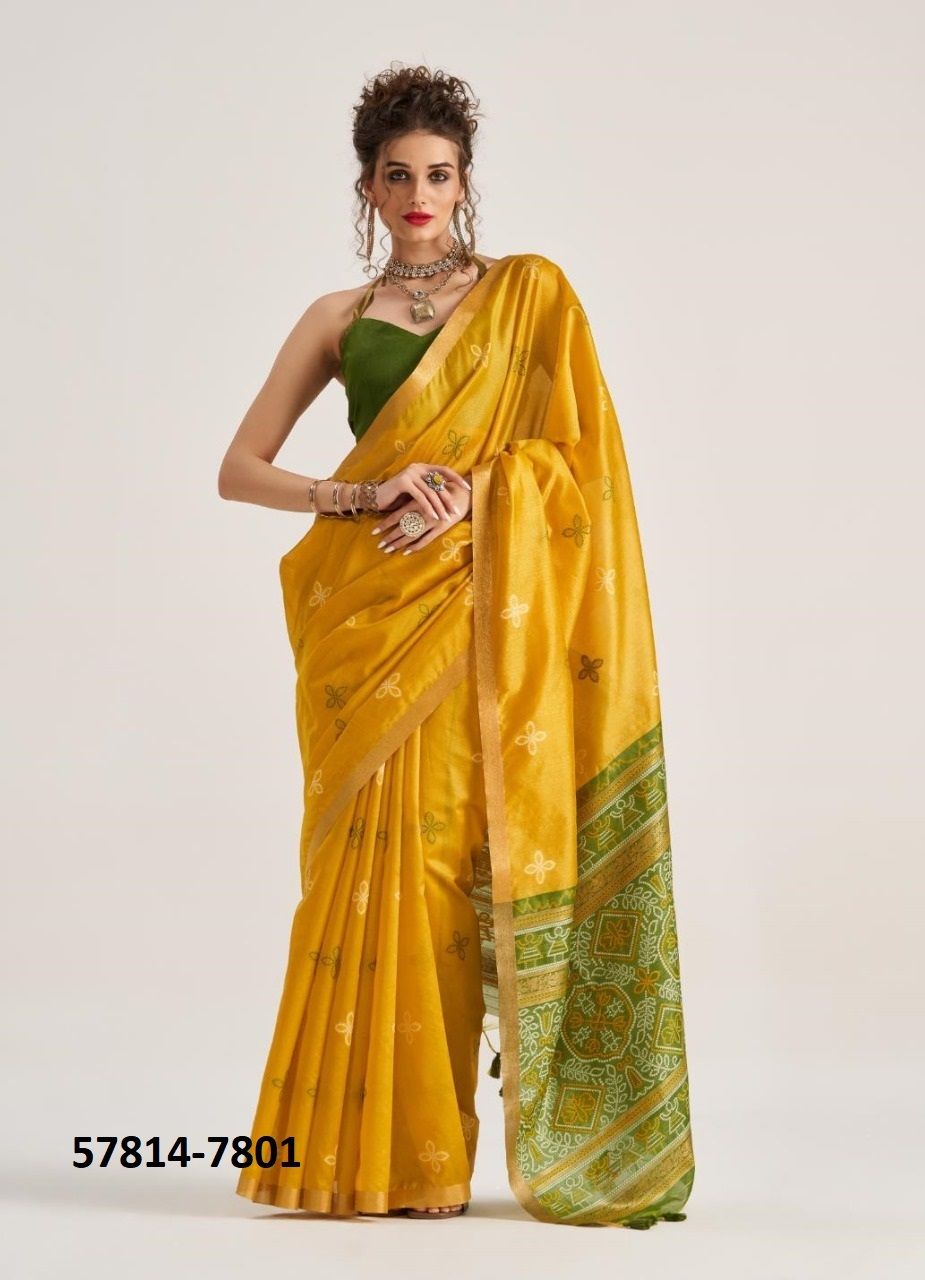 BANDHEJ PATOLA SILK - Catalog # 57814 (Set of 7 Sarees) by Brand STROLLAY ® BANDHEJ PATOLA SILK - Catalog # 57814 (Set of 7 Sarees) by Brand STROLLAY ®