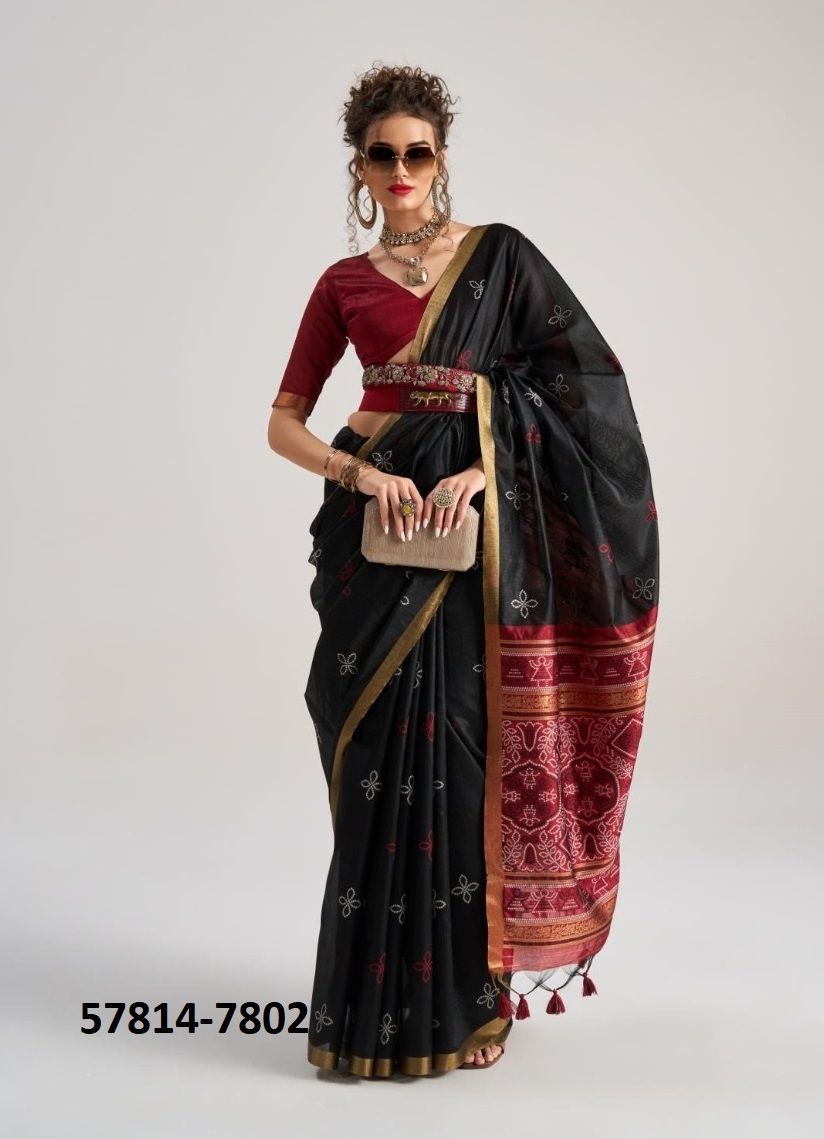 BANDHEJ PATOLA SILK - Catalog # 57814 (Set of 7 Sarees) by Brand STROLLAY ® BANDHEJ PATOLA SILK - Catalog # 57814 (Set of 7 Sarees) by Brand STROLLAY ®