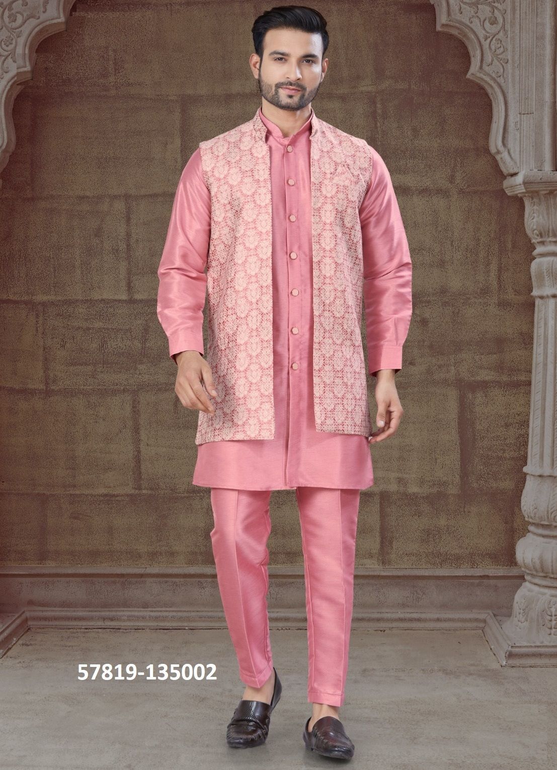 WEDDING COLLECTION 135 - Catalog # 57819 (Set of 8 Men's Ethnic Wear) by Brand STROLLAY ®