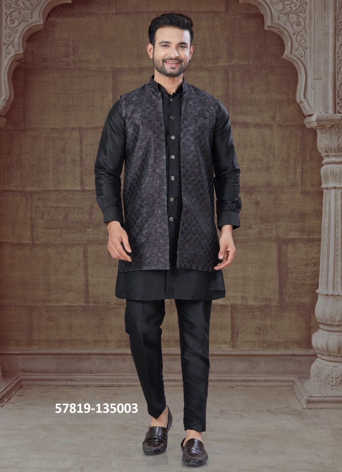 WEDDING COLLECTION 135 - Catalog # 57819 (Set of 8 Men's Ethnic Wear) by Brand STROLLAY ®