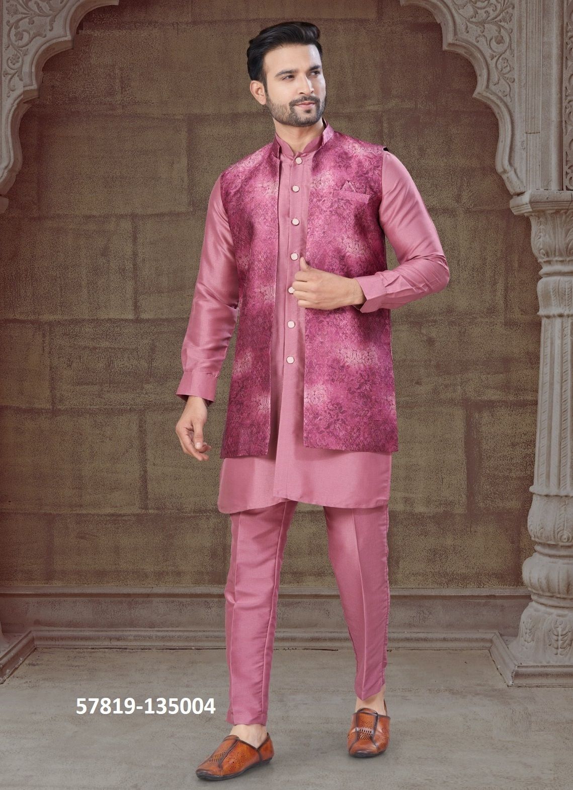 WEDDING COLLECTION 135 - Catalog # 57819 (Set of 8 Men's Ethnic Wear) by Brand STROLLAY ®