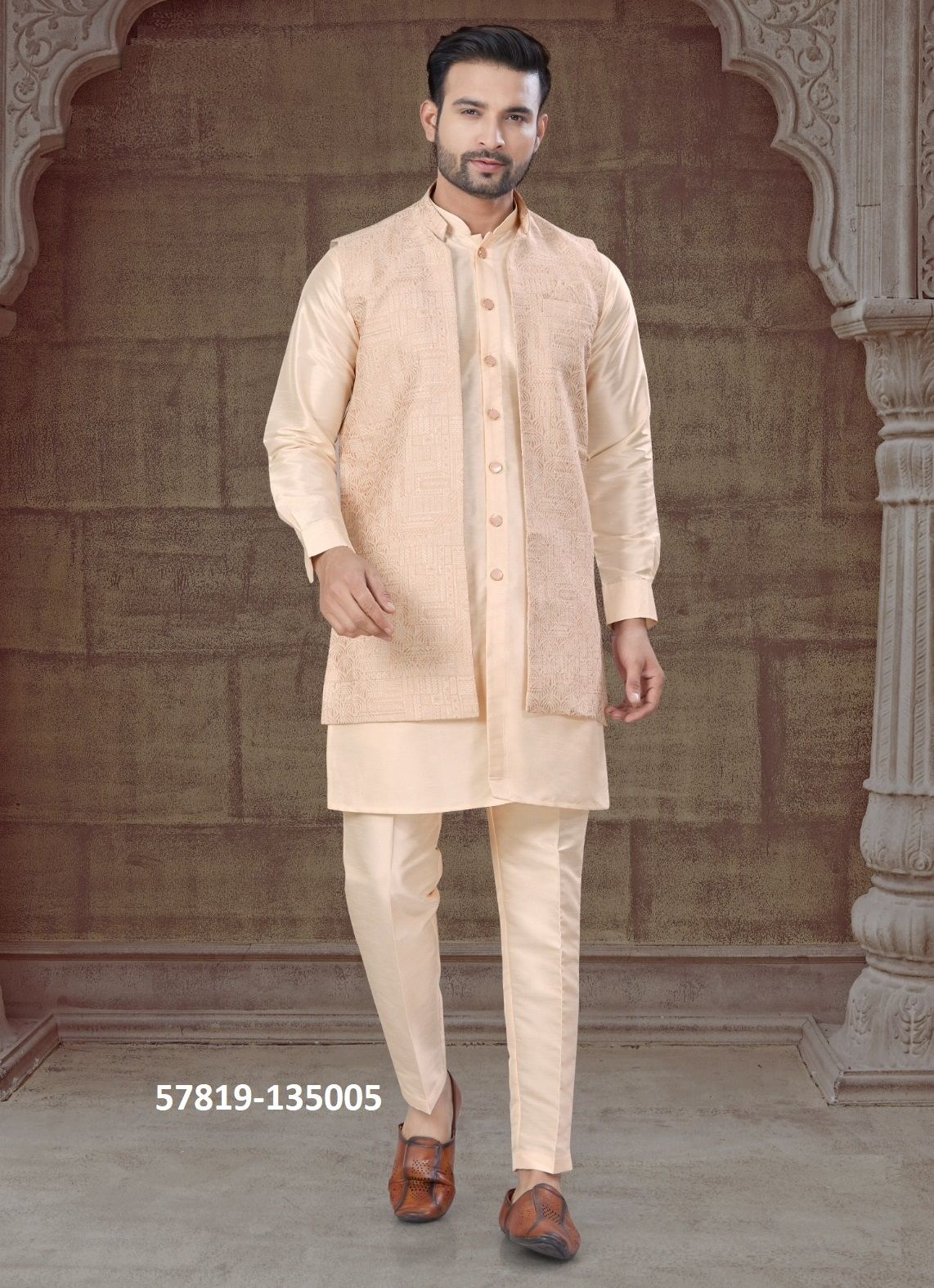 WEDDING COLLECTION 135 - Catalog # 57819 (Set of 8 Men's Ethnic Wear) by Brand STROLLAY ®