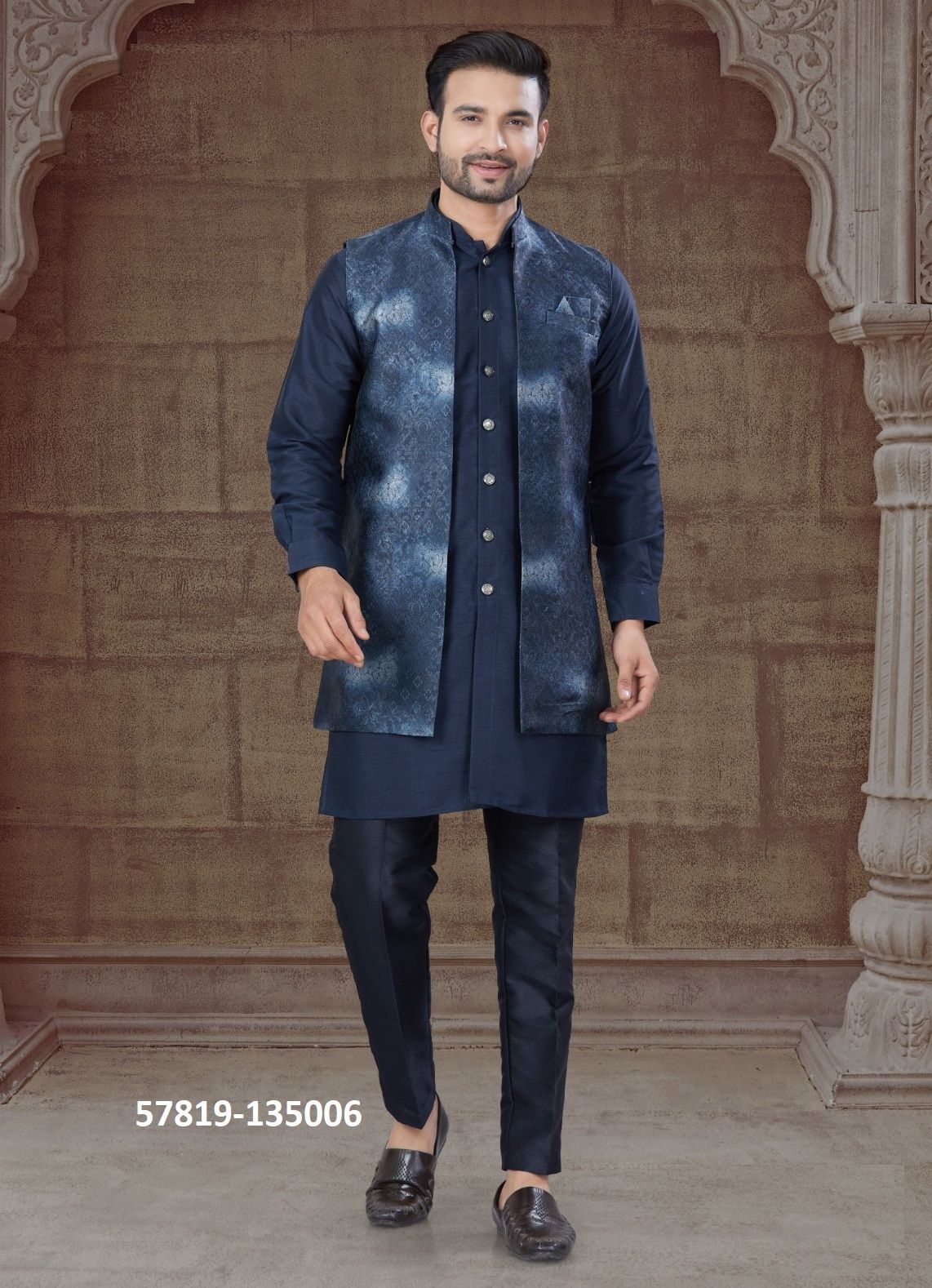 WEDDING COLLECTION 135 - Catalog # 57819 (Set of 8 Men's Ethnic Wear) by Brand STROLLAY ®
