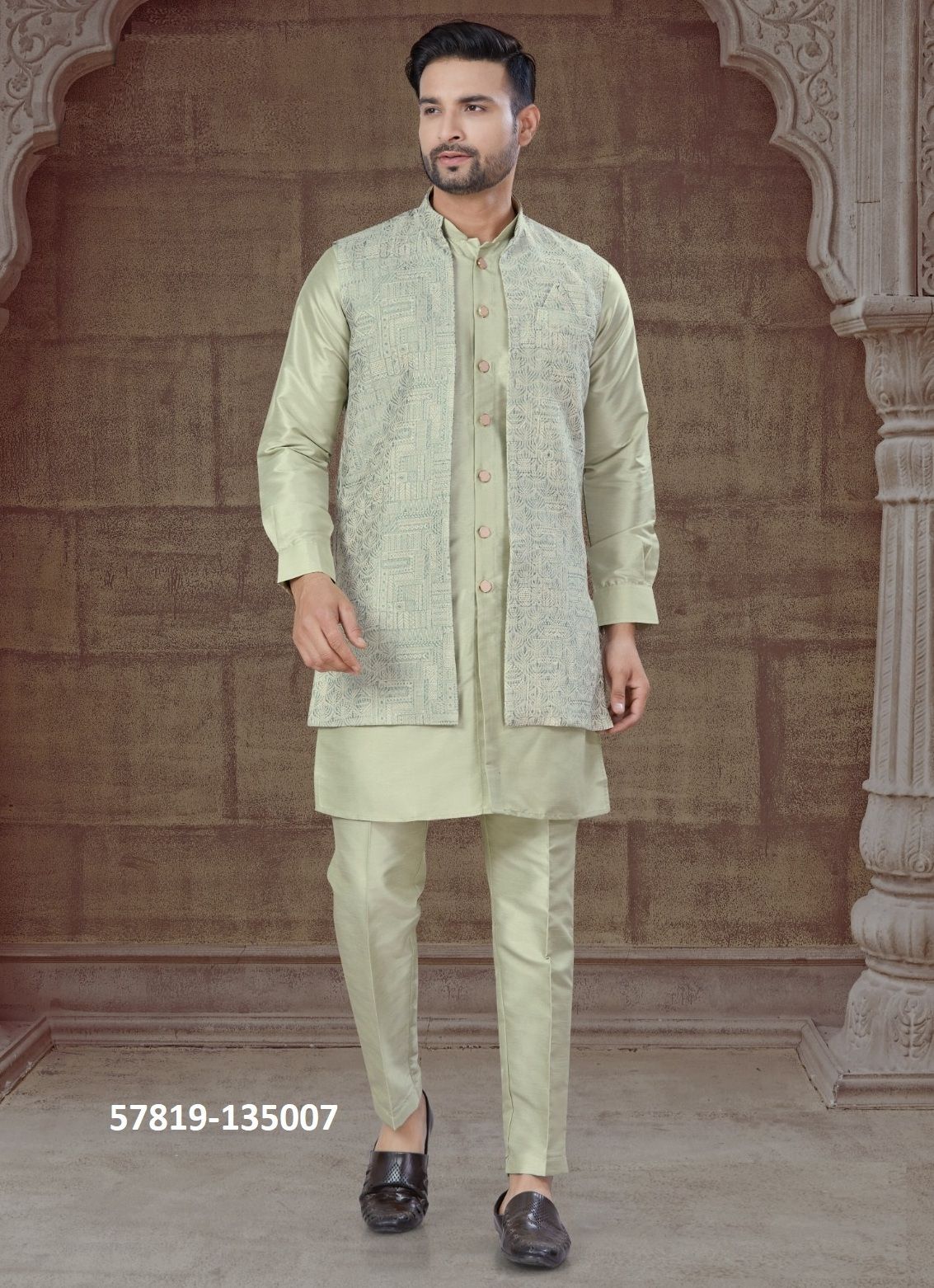 WEDDING COLLECTION 135 - Catalog # 57819 (Set of 8 Men's Ethnic Wear) by Brand STROLLAY ®