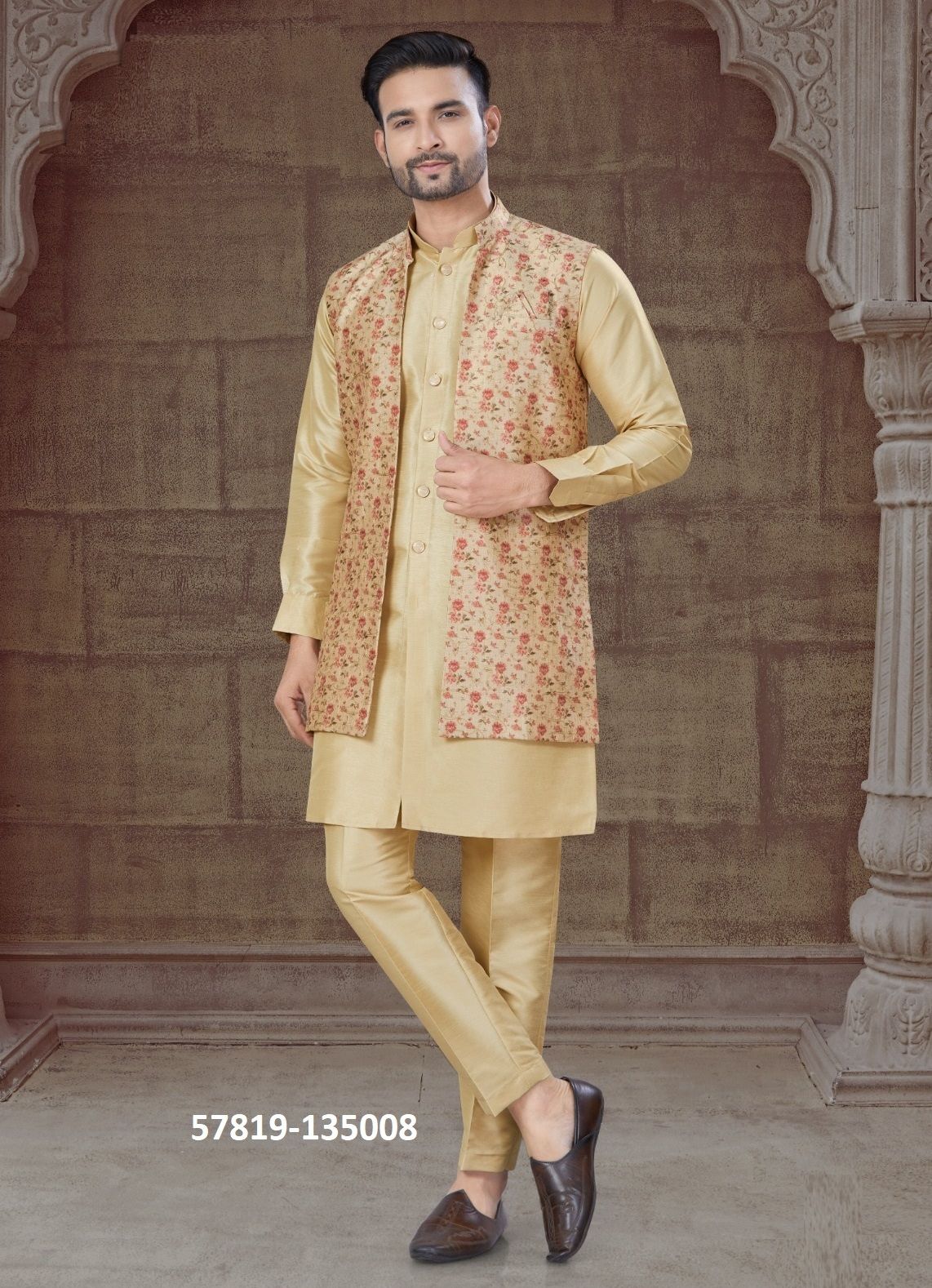 WEDDING COLLECTION 135 - Catalog # 57819 (Set of 8 Men's Ethnic Wear) by Brand STROLLAY ®