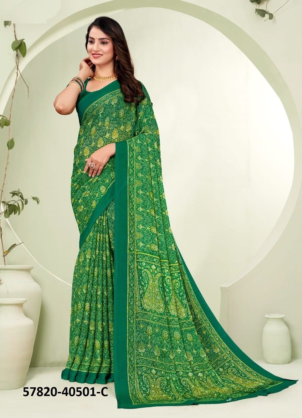 STAR CHIFFON 188 - Catalog # 57820 (Set of 12 Sarees) by Brand RUCHI SAREES