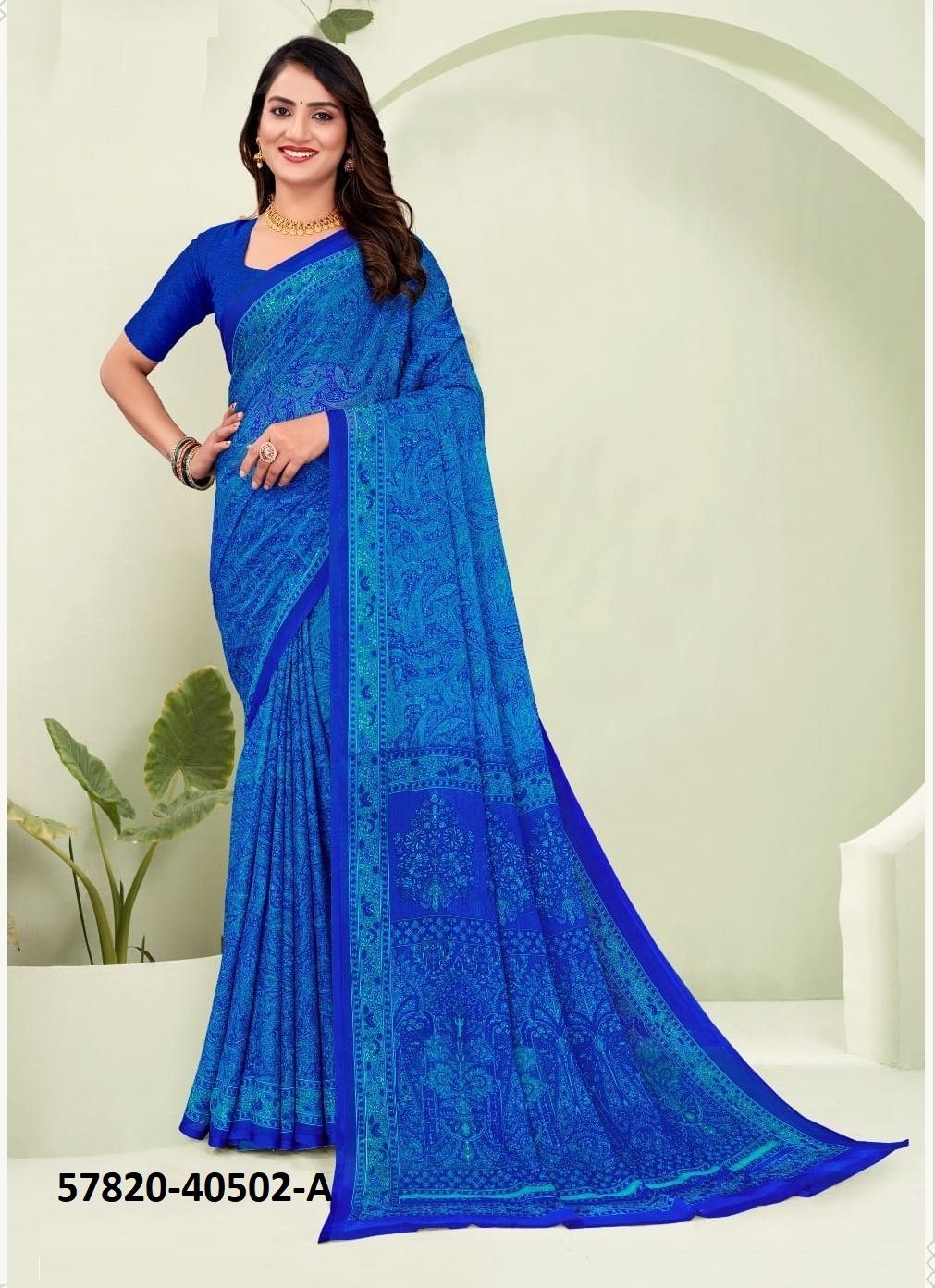 STAR CHIFFON 188 - Catalog # 57820 (Set of 12 Sarees) by Brand RUCHI SAREES