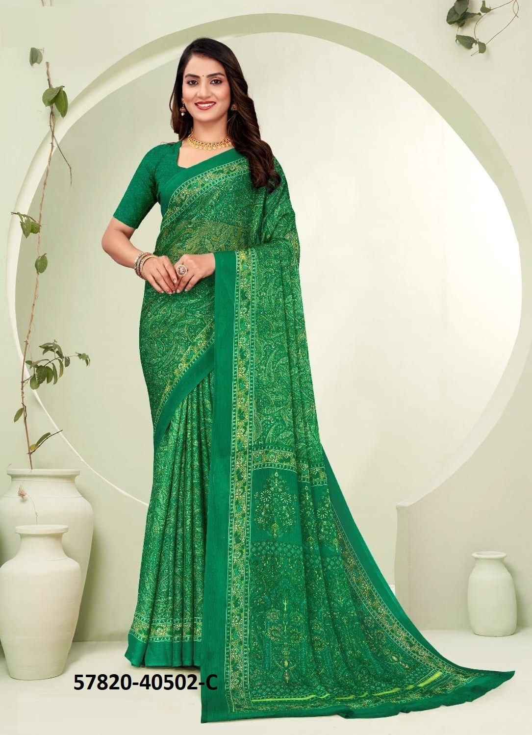 STAR CHIFFON 188 - Catalog # 57820 (Set of 12 Sarees) by Brand RUCHI SAREES
